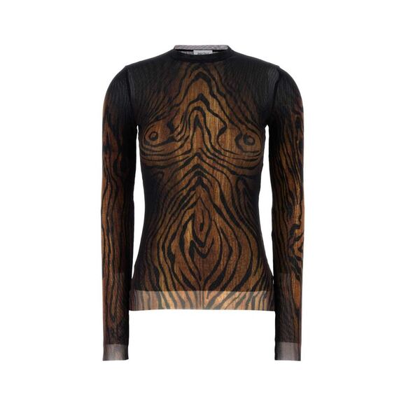 Jean Paul Gaultier Women Printed Tulle The Wood Top